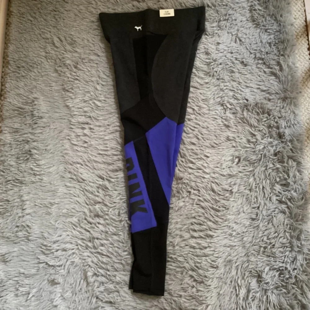 Pink Yoga Purple/Black Flat Legging Size S NWT